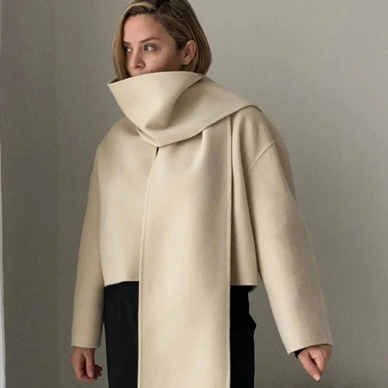 Eleganter Woll-Trenchcoat  Vintage Wintermode für Damen