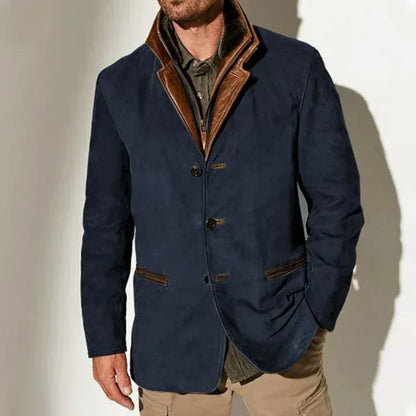 Wesley | Elegante Vintage Jacke aus Wolle und Leder