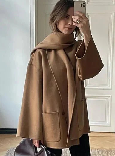 Eleganter Woll-Trenchcoat  Vintage Wintermode für Damen